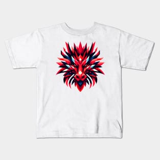 Geometric Fire Dragon: Mythical Red Majesty Kids T-Shirt